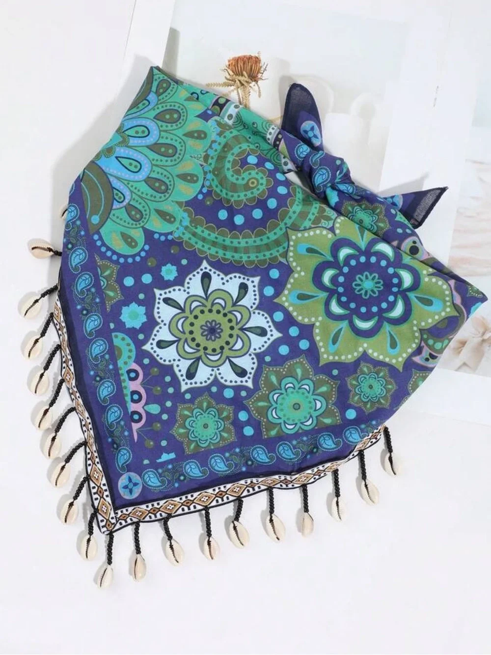 Stylish Paisley Fringe Scarf S140